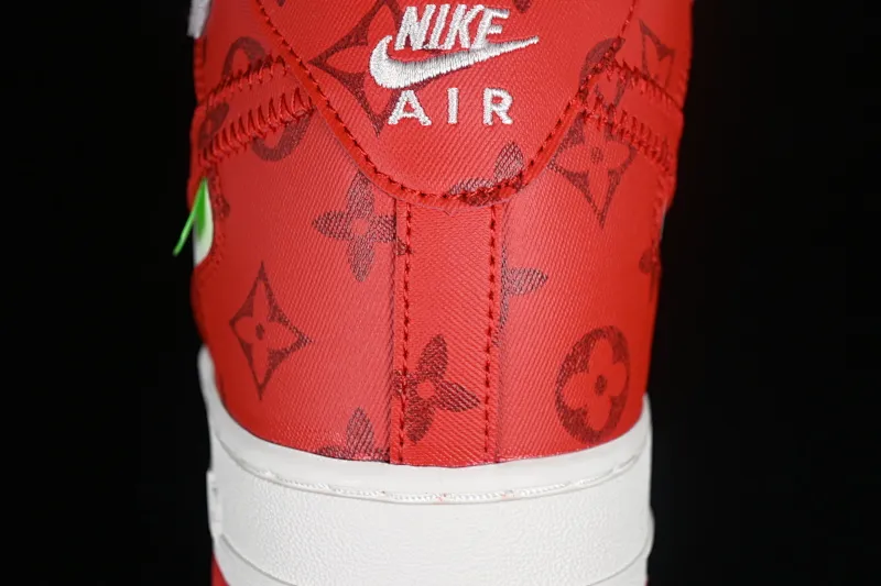 All categories Nk Air Force 1 Air Force series Nk Air Force 1 Mid Air Force mid-top Louis Vuitton x Nk Air Force 1'07 Mid jointly customized off-white red flower Air Force mid-top casual sneakers LL0222-001
